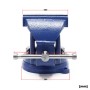 Blauer Wiltec Schraubstock Light Duty 200mm mit Klemmbacken und Amboss für Werkbank. Robustes Spannwerkzeug.