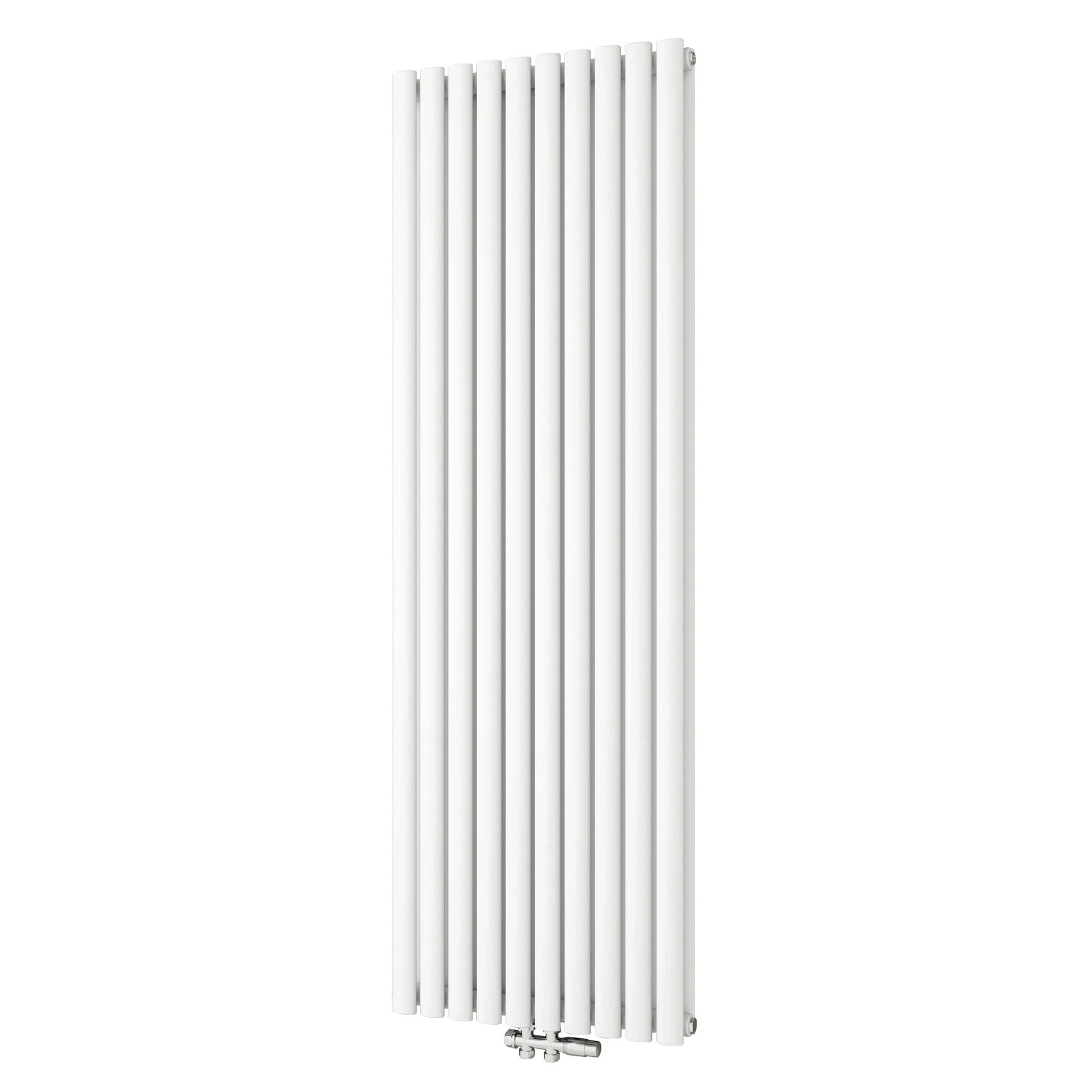 Duschparadies Heizkörper Oval Röhrenheizkörper für Warmwasserbetrieb 59x180cm 2370W Weiß Doppellagig Paneelheizkörper
