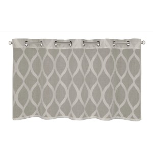 Weißes Ösenpanneau (50x135 cm) mit Wellenmuster, Neusser Collection Fenstervorhang.