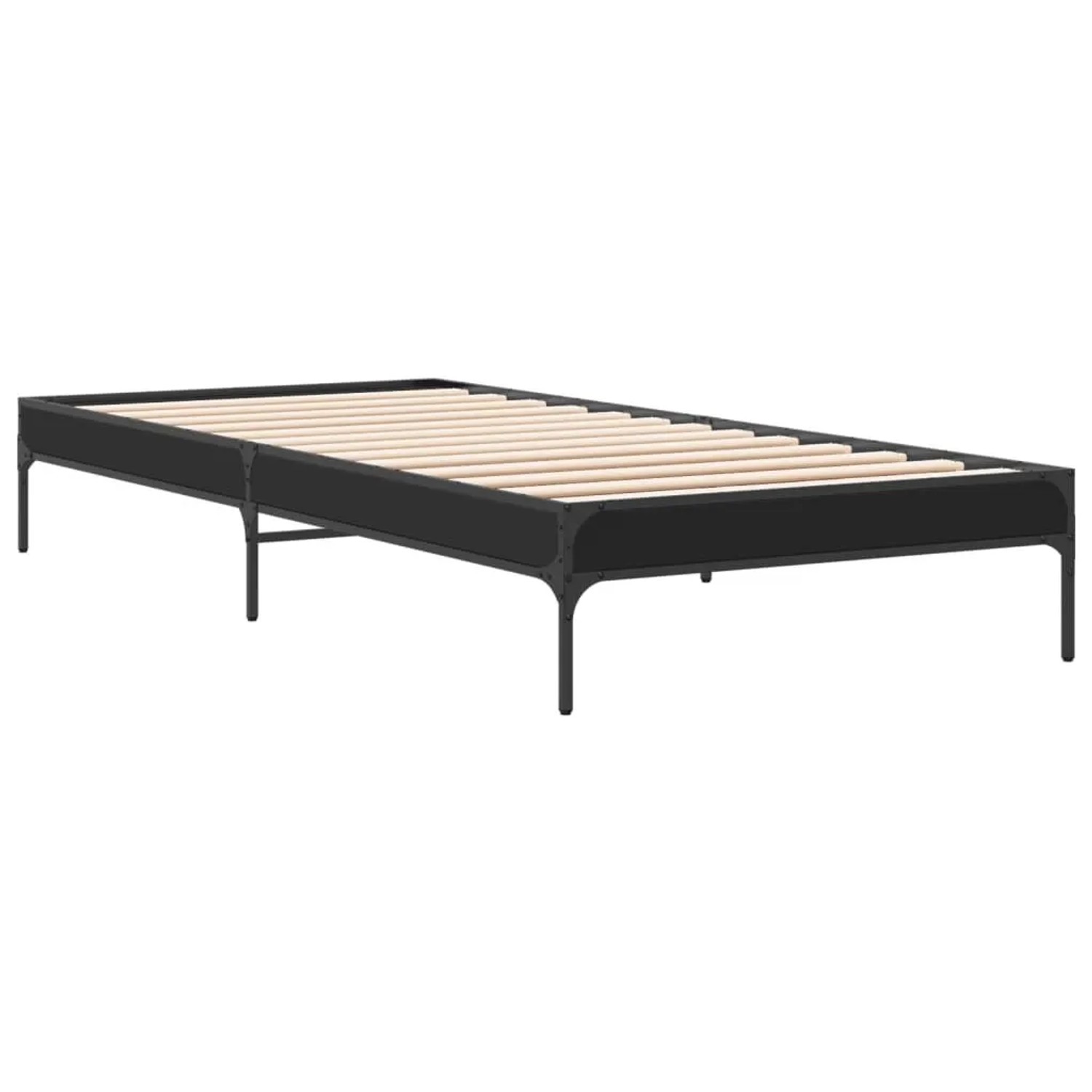 vidaXL Bettgestell Schwarz 90x200 cm Holzwerkstoff und Metall 845031 günstig online kaufen