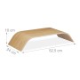 Gebogener Relaxdays Monitorständer aus hellem Bambus, 10x52,5x24 cm. Ergonomische PC-Erhöhung für Büro & Schreibtisch.