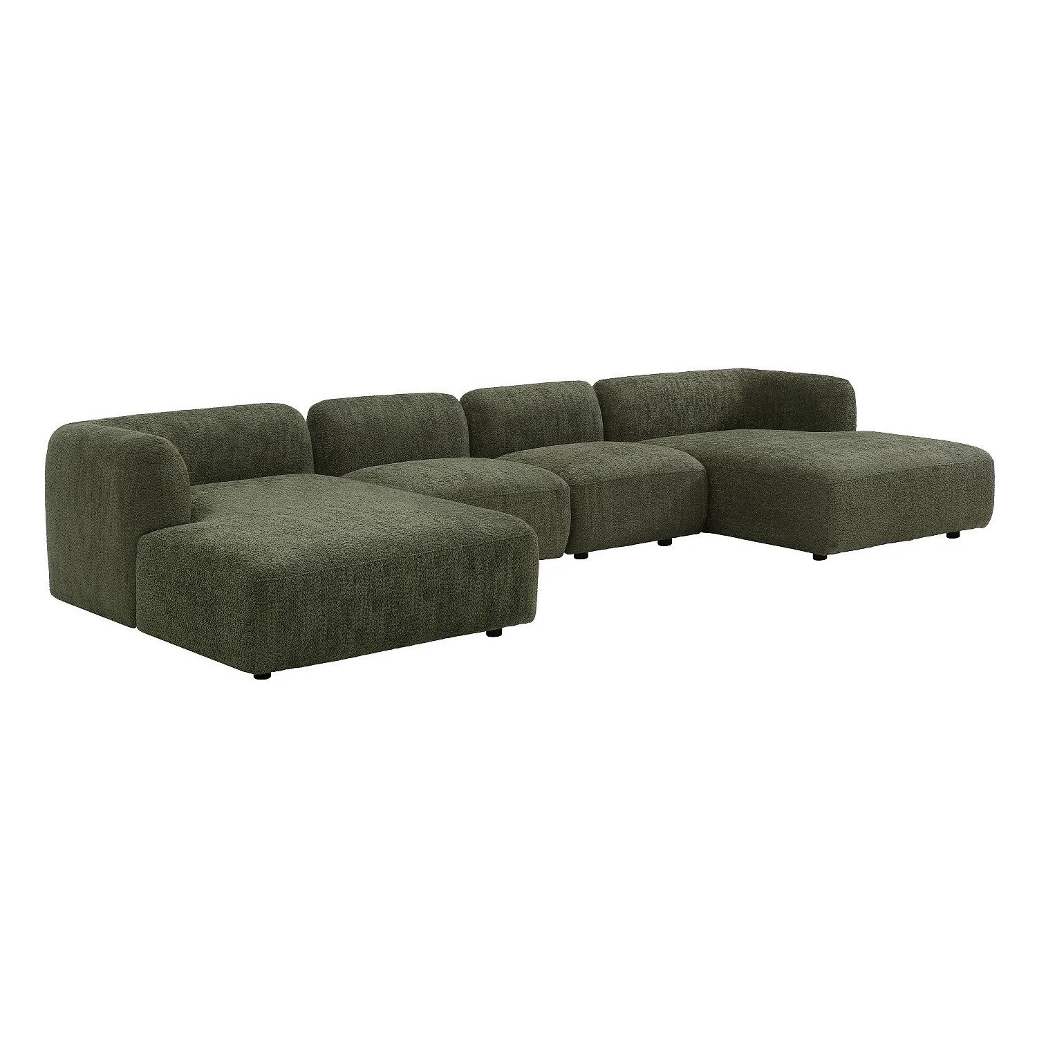 Vente-unique Modulierbares Sofa Danepi Grün 386 cm