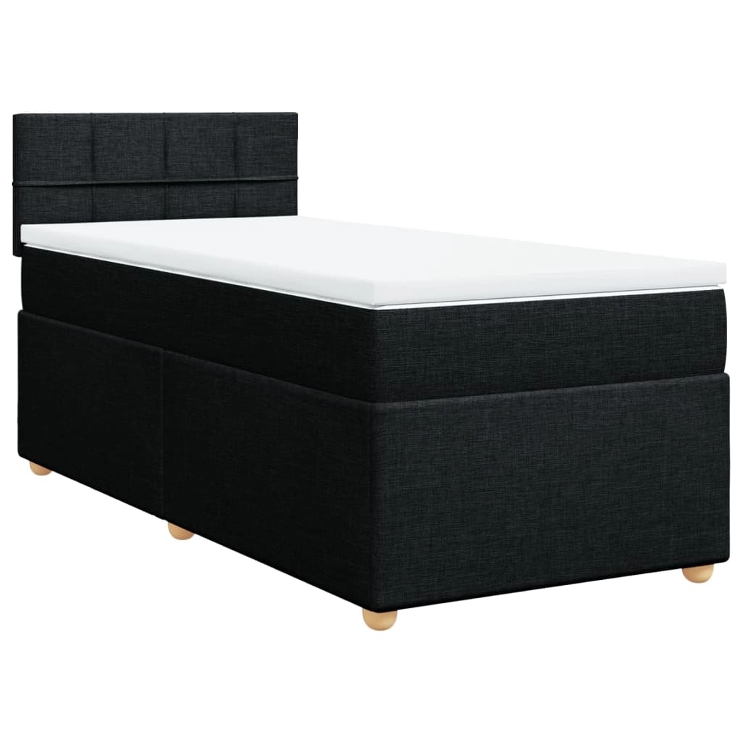 vidaXL Boxspringbett mit Matratze Schwarz 80x200 cm Stoff2102271 günstig online kaufen