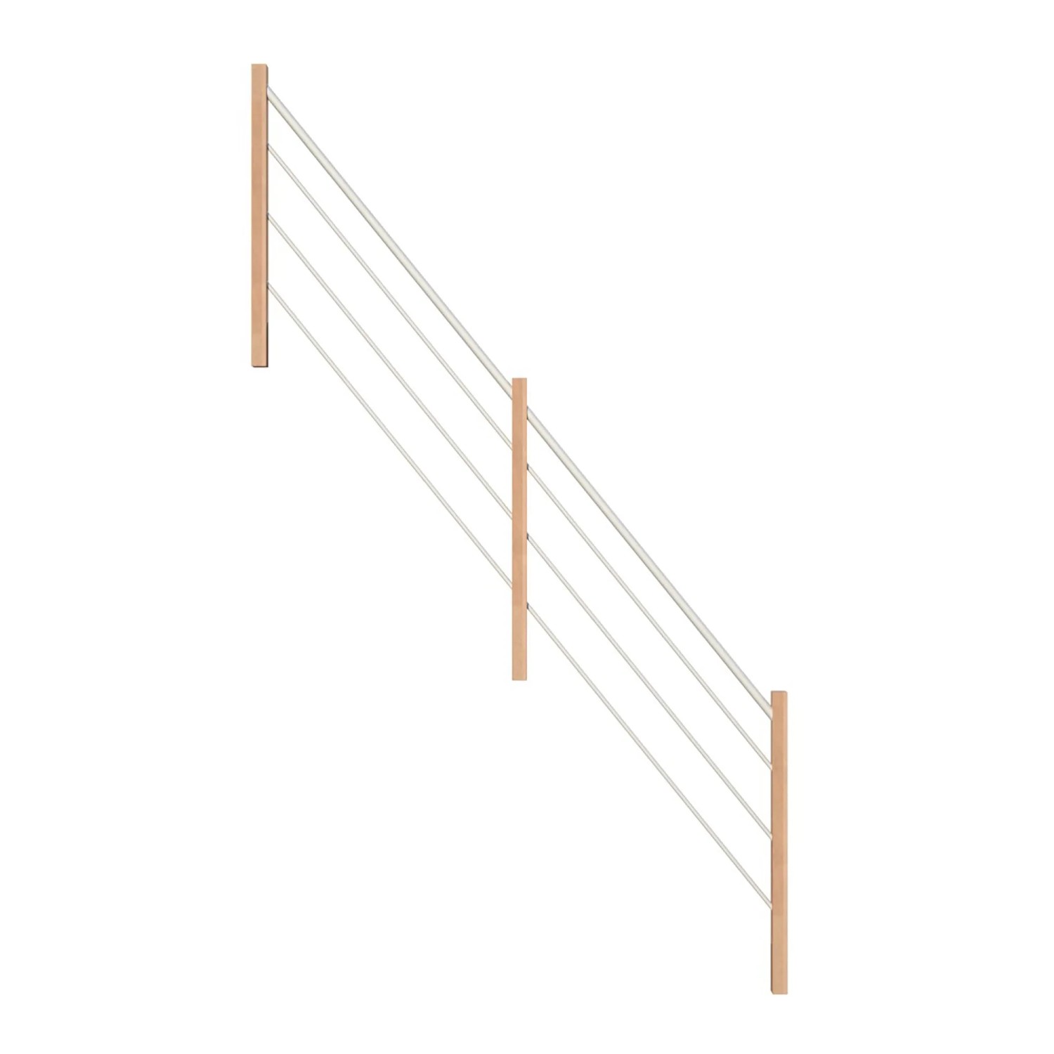 StarWood Holz-Edelstahl-Geländer Weiß Buche Links FSC® günstig online kaufen