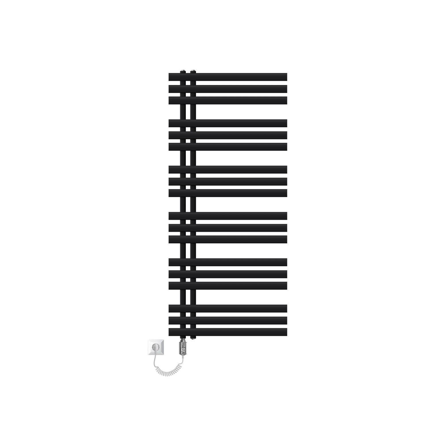LuxeBath Elektrischer Heizkörper Iron EM 600x1400 mm Schwarz Matt Heizstab günstig online kaufen