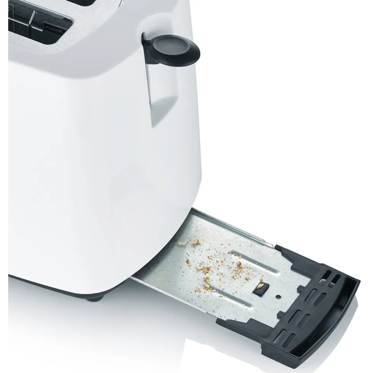 Severin AT 2286 Toaster mit Krümelschublade aus Edelstahl, Detailansicht.