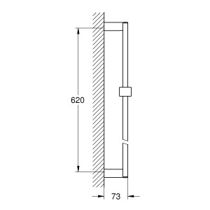 Grohe Euphoria Cube Brausestange, 60 cm, Chrom, Maße