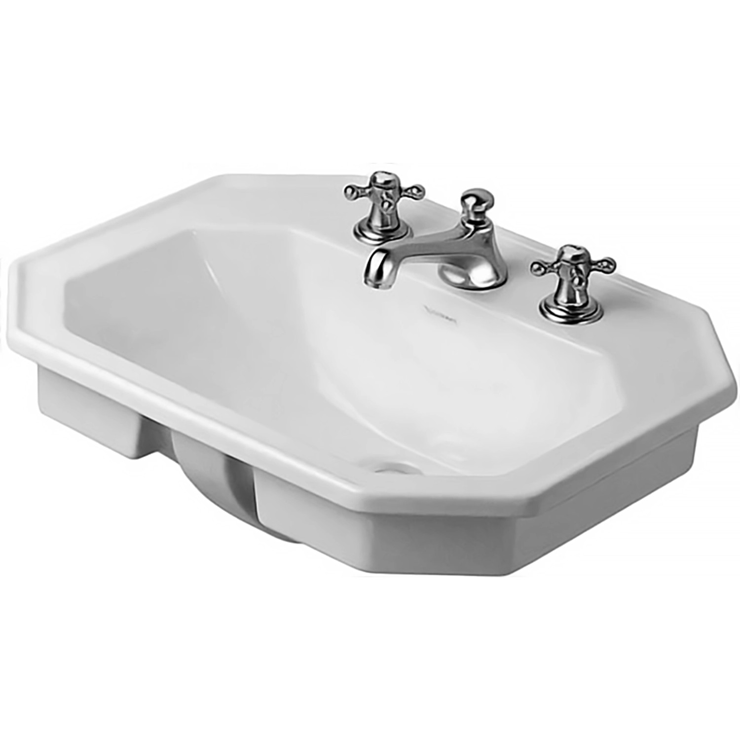 Duravit Einbauwaschbecken 1930 58 cm Weiß mit Überlauf + 1 Hahnloch