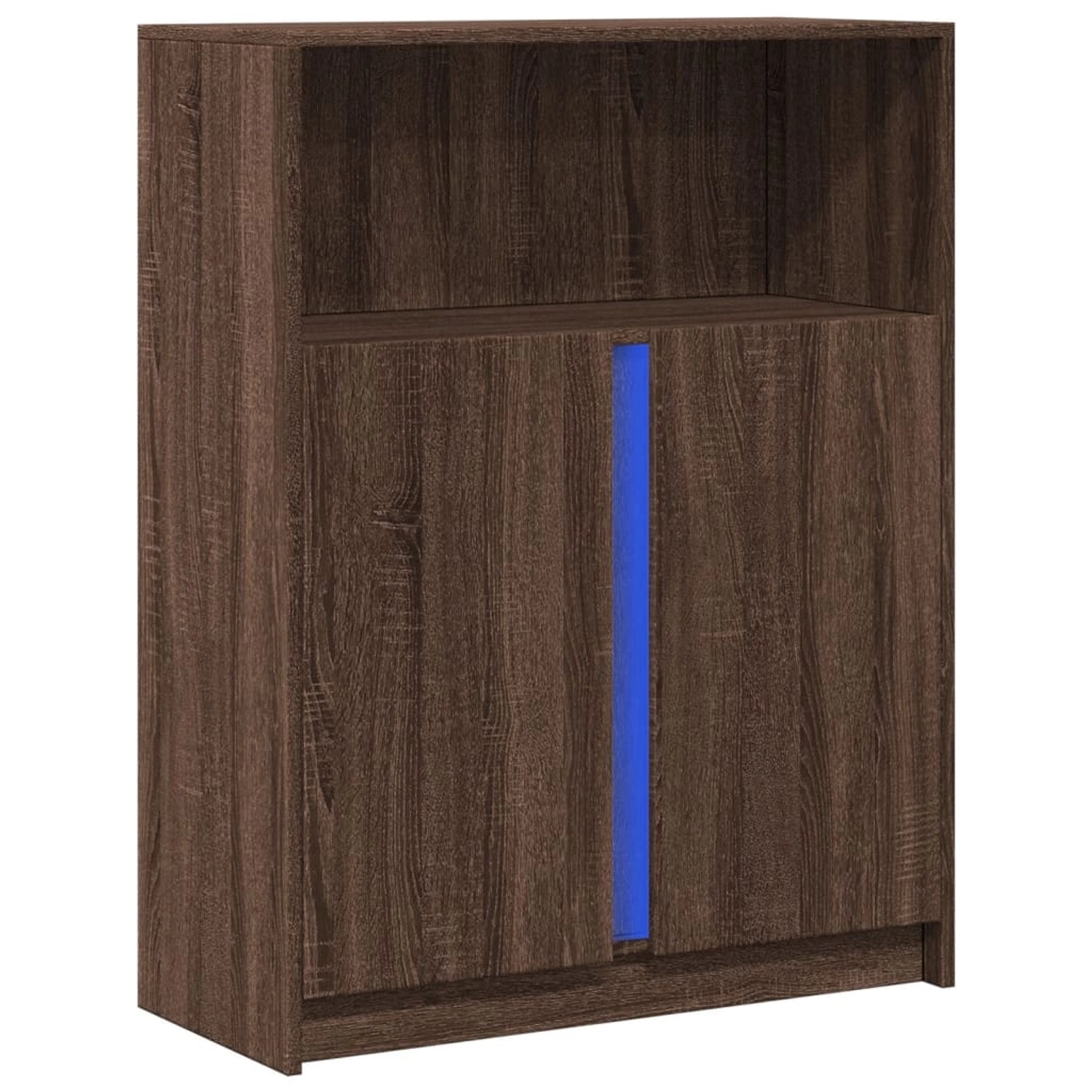vidaXL LED-Sideboard Braun Eichen-Optik 77x34x100 cm Holzwerkstoff 852151 günstig online kaufen