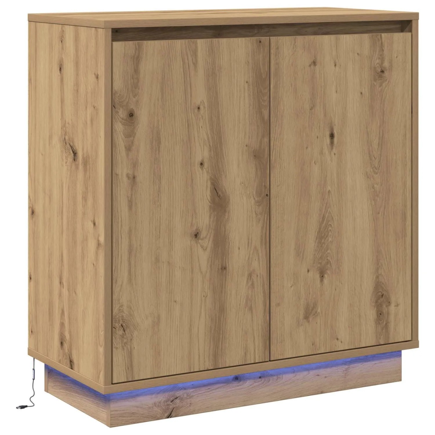 vidaXL LED-Sideboard Artisan-Eiche 71 x 34,5 x 75 cm Holzwerkstoff 869649