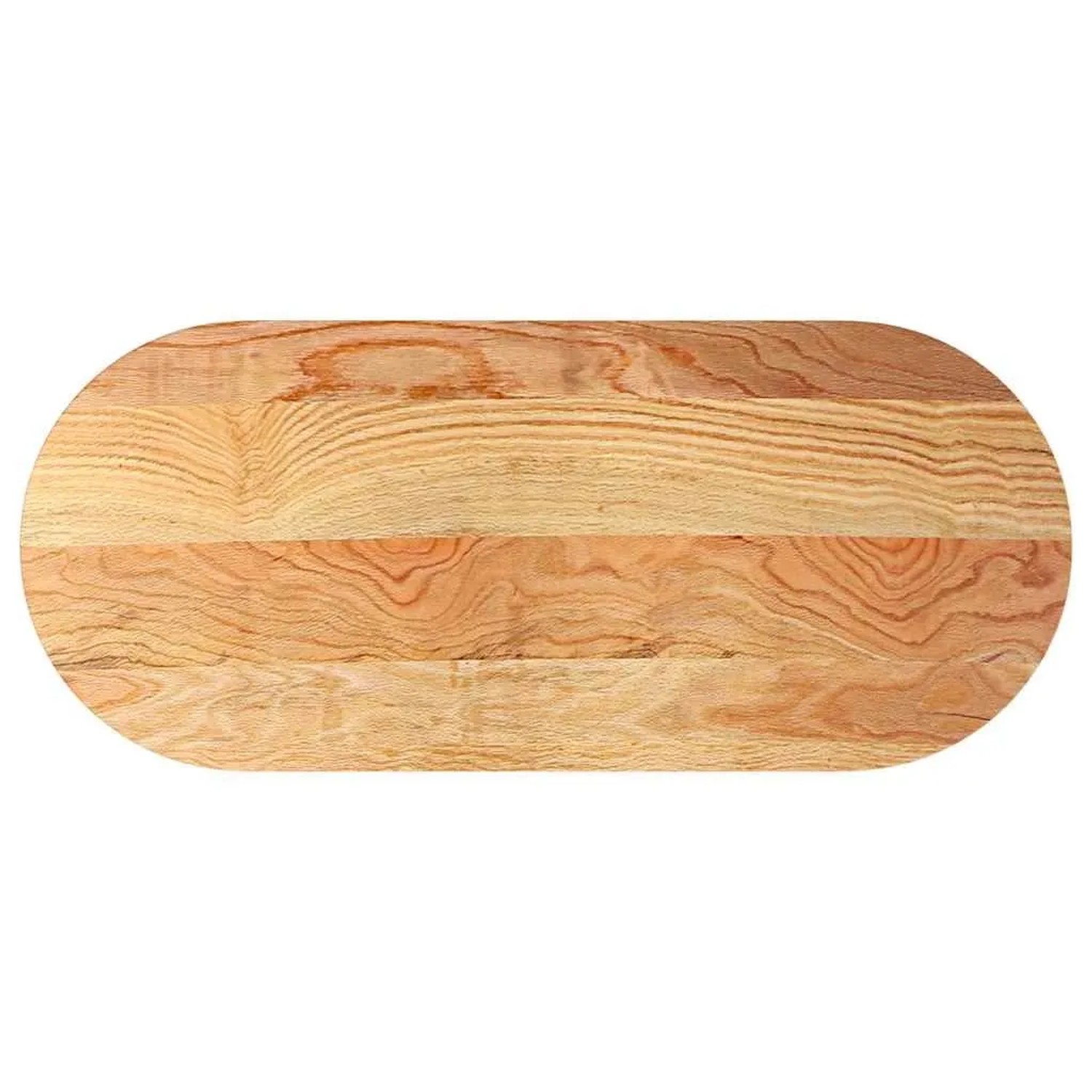vidaXL Tischplatte Hellbraun 140x60x4 cm Massivholz Eiche Oval 4009076