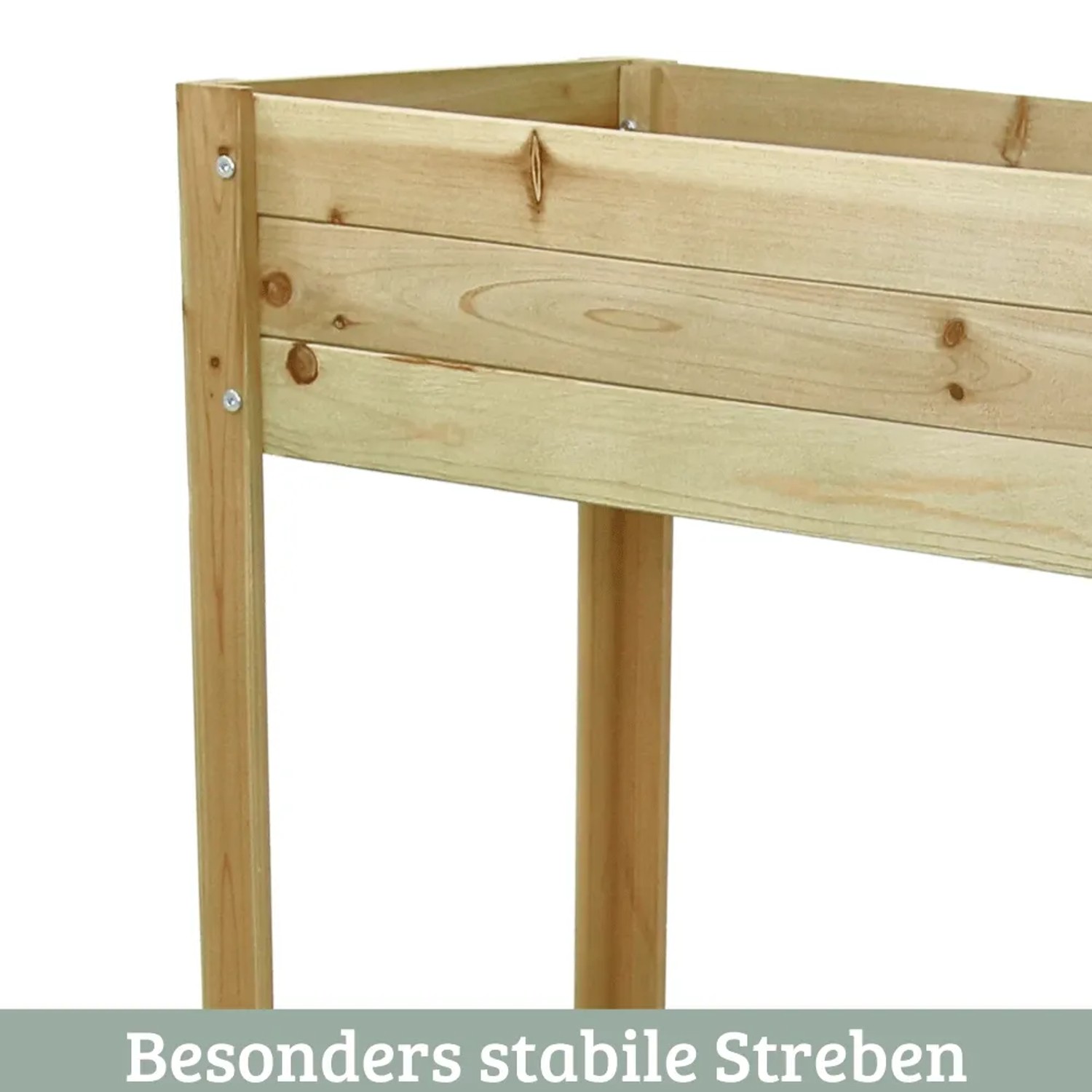 DELUKE Hochbeet Balkon Holz KLEO mit Vlies Handschuhe Pflanzkasten Hoch Blumenkasten aus Tannenholz Kräuterbeet Wetterfest Natur_5