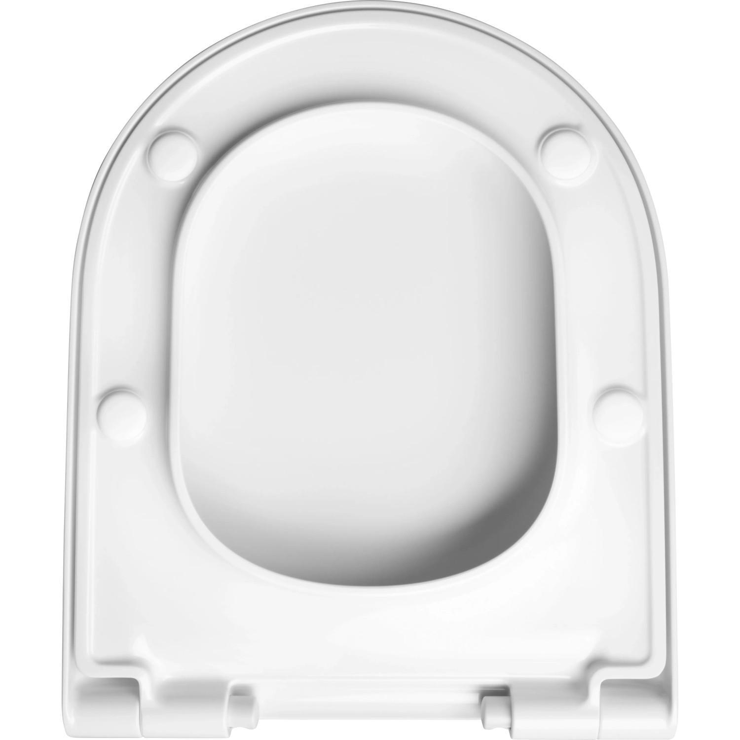 Weißer baliv WC-Sitz Kingston II aus Duroplast mit Absenkautomatik, Draufsicht.