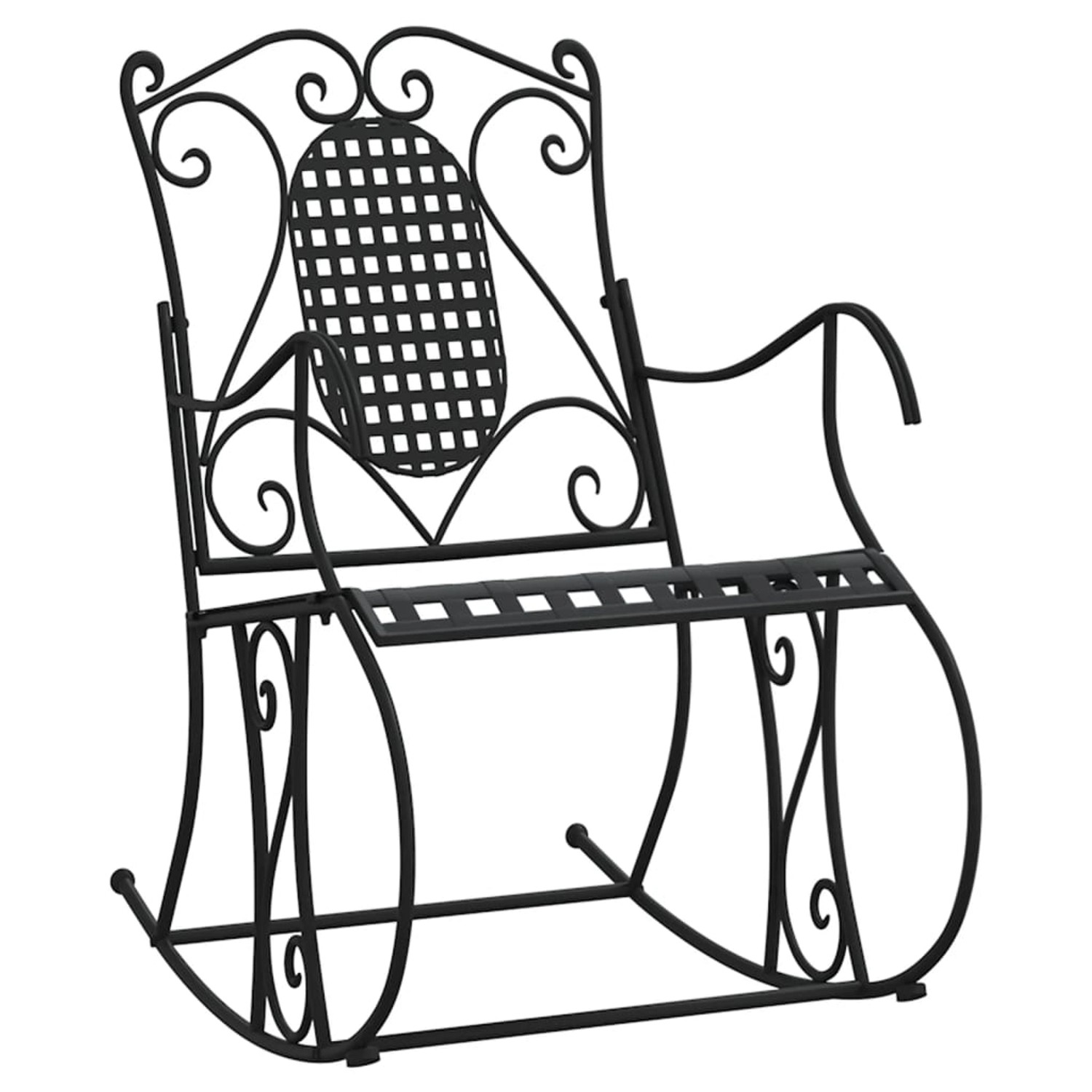vidaXL Schaukelstuhl 84 cm Schwarz Stahl 318830
