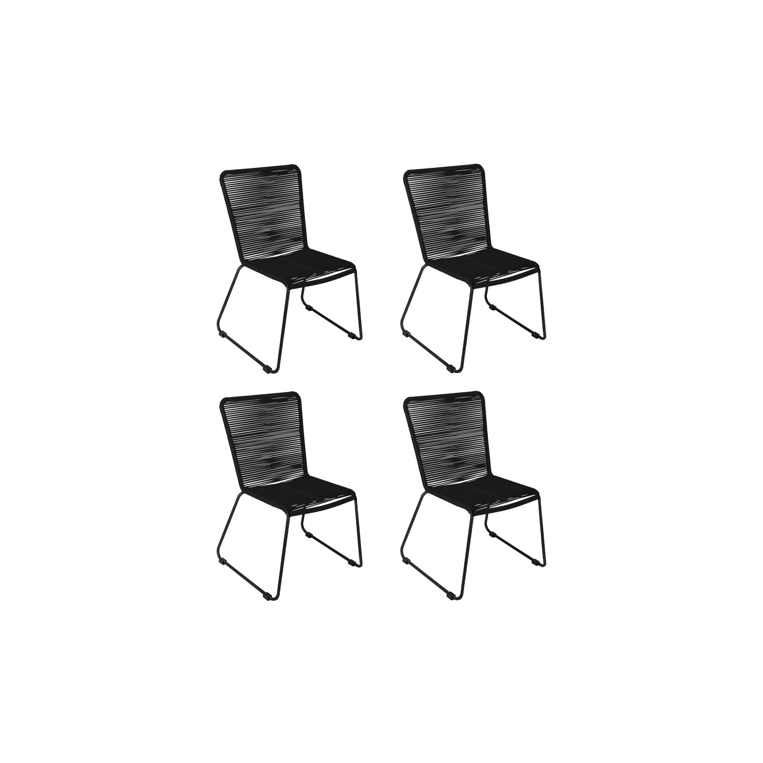 SAM Gartenstuhl Outdoor-Seilstuhl  Schwarz mit Eisen-Gestell in Schwarz ISR günstig online kaufen