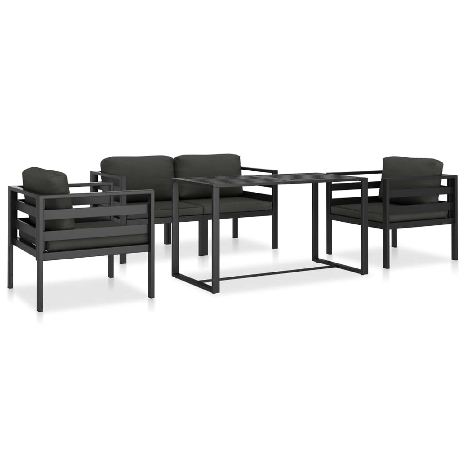 vidaXL 5-Tlg Garten-Sofagarnitur mit Kissen Aluminium Anthrazit 49236 günstig online kaufen