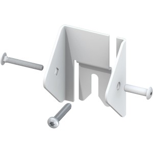 3er-Set weiße LL Elementhalter zur Zaunbefestigung an Normalpfosten.