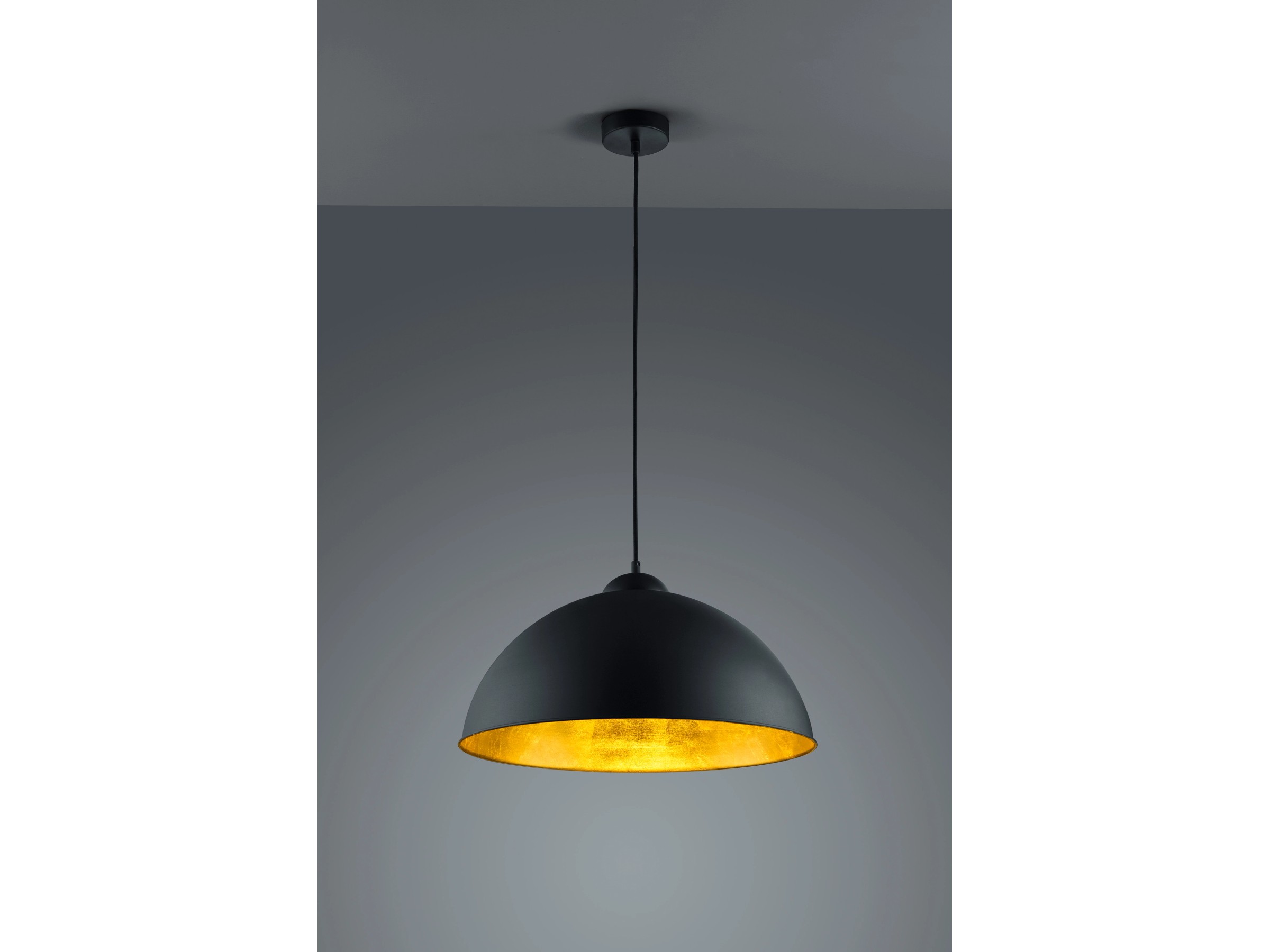 Trio Leuchten Suspension LED Romino Moderne Schwarz/goldfarbig