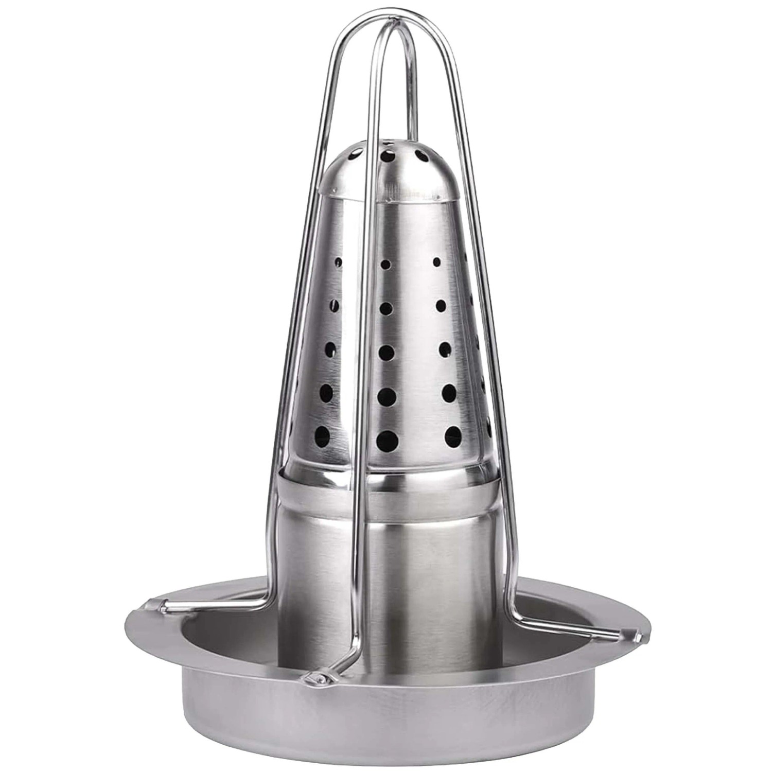 Relaxdays Hähnchenbräter Edelstahl Silber Zerlegbar 1er Pack 23 cm x 18 cm 0.44 kg