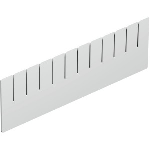 Weißer Eurobox-System Abtrenner (35,5 cm x 11 cm) zur Unterteilung von Aufbewahrungsboxen.