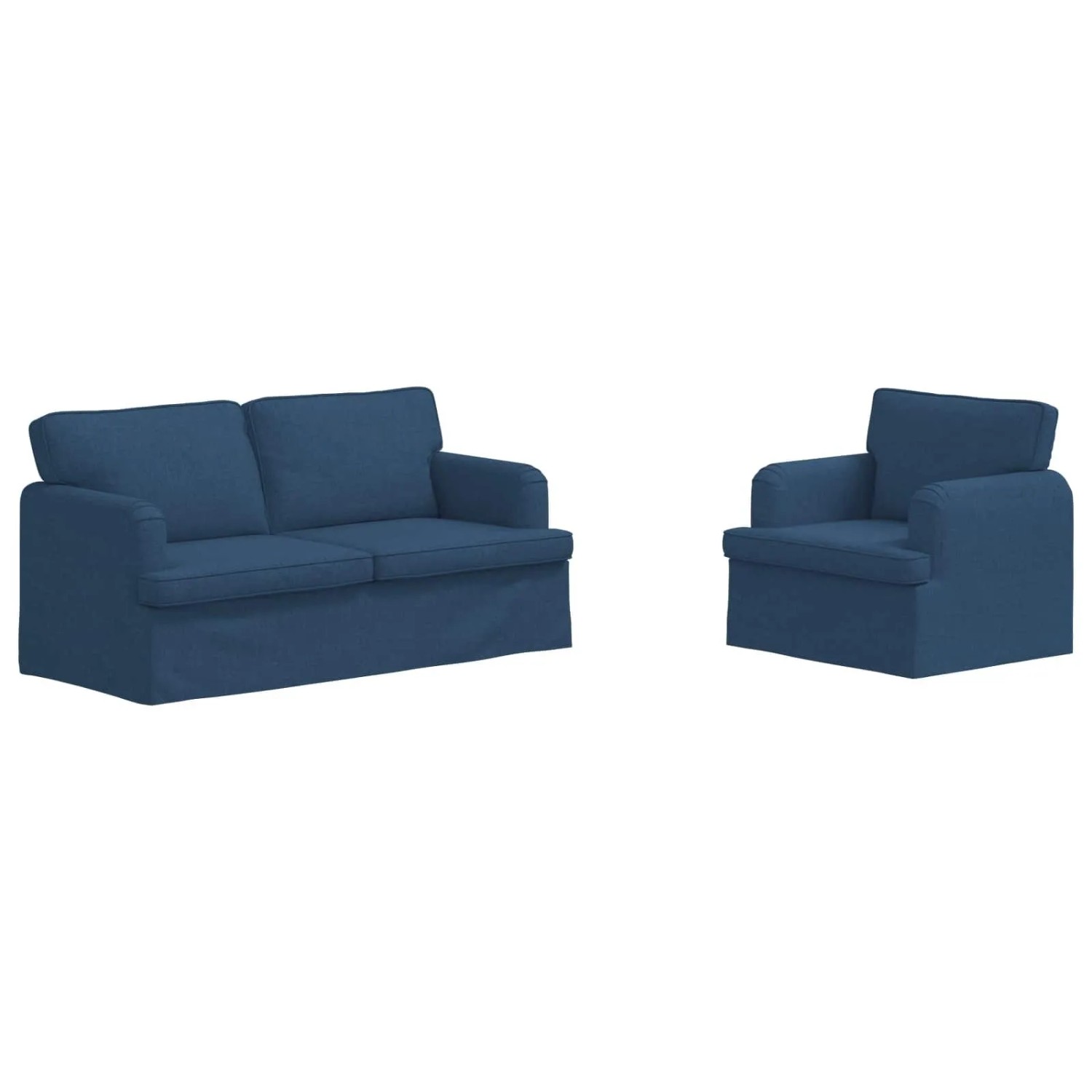 vidaXL Sofa 2-Tlg Blau 162 x 80 x 85 cm Stoff 3407566