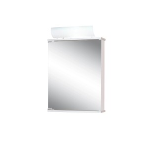 Jokey Spiegelschrank Entro, 50x74 cm, alufarben, mit Spiegelfront und Beleuchtung.