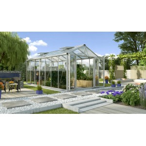 Vitavia Gewächshaus Zeus Comfort 13800 ESG/HKP Alu im Garten.