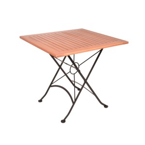 Garden Pleasure Klapptisch WIEN Quadratisch Holz Stahl 80 cm x 80 cm