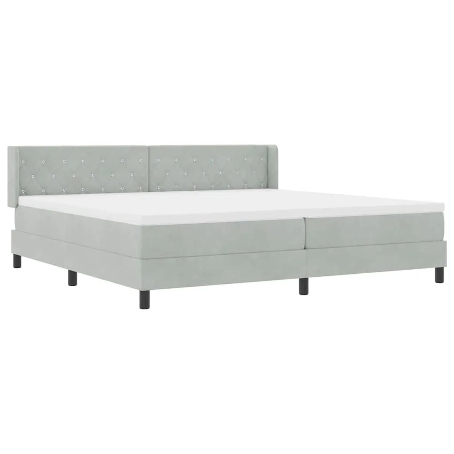 vidaXL Boxspringbett mit Matratze Hellgrau 200 x 200 cm Polyester 3341432 günstig online kaufen
