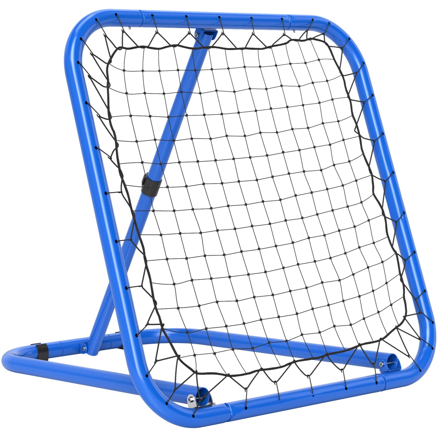HOMCOM Fußball Rebounder PE  Metall Blau 78L x 84B x 65-78H cm