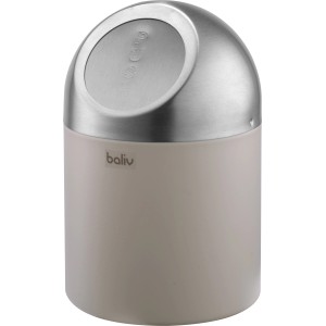 baliv Kosmetikeimer 1,25 l in Sand mit Schwingdeckel aus Edelstahl.