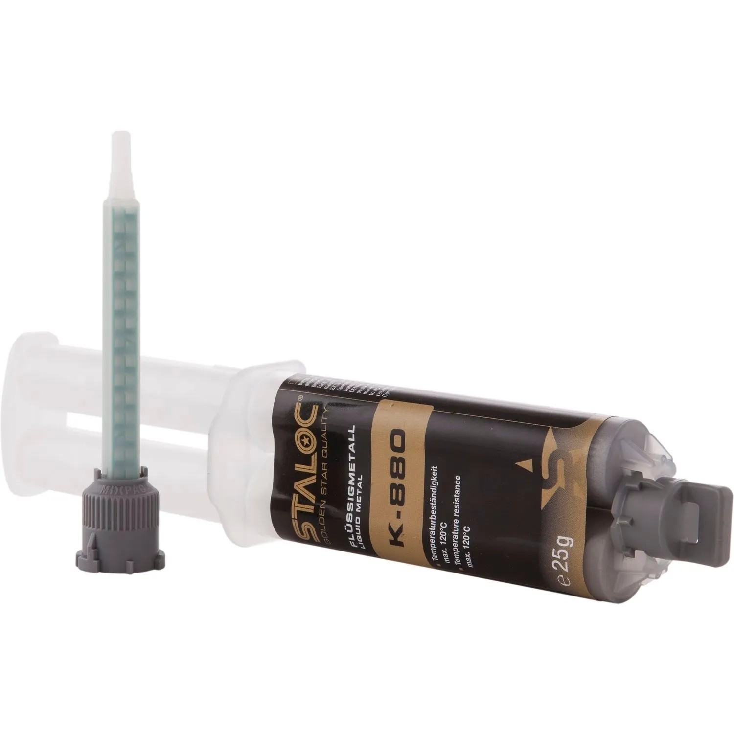 Staloc Metallkleber K-880 Flüssigmetall Grau 25 ml mit Mischer