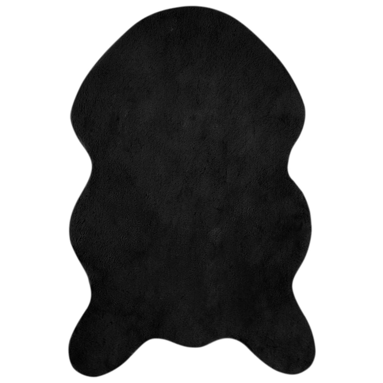 vidaXL Rutschfester Kunstfellteppich Olite Schwarz 80 x 120 cm 42021740