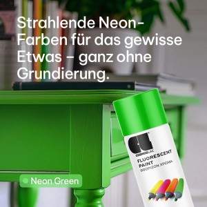 COSMOS LAC Neon Sprühlack Matt mit Hoher Deckkraft Spraydosen DIY Lack Sprühfarbe Acryl Spray Neonfarben Farbspray Sprühdose Lackspray Neongrün