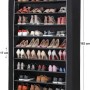 Schuhregal von Songmics mit 10 Ebenen für ca. 54 Paar Schuhe, schwarz.