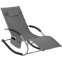 Tectake Gartenliege Taya Ergonomisch  Mit Komfort Schwingbewegung Geschwungene Armlehnen Mit Schaumstoffpolsterung Pro Stück 142 x 62 x 92 cm Grau
