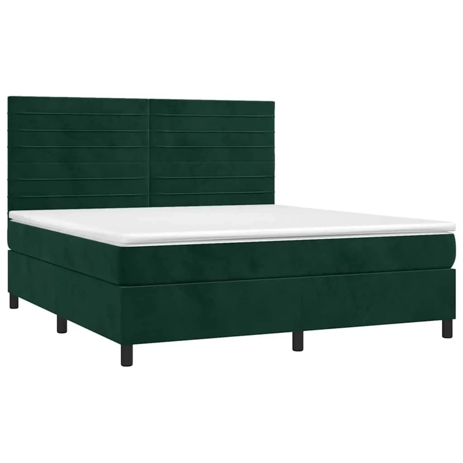 vidaXL Boxspringbett mit Matratze & LED Dunkelgrün 180x200 cm Samt 3136200 günstig online kaufen