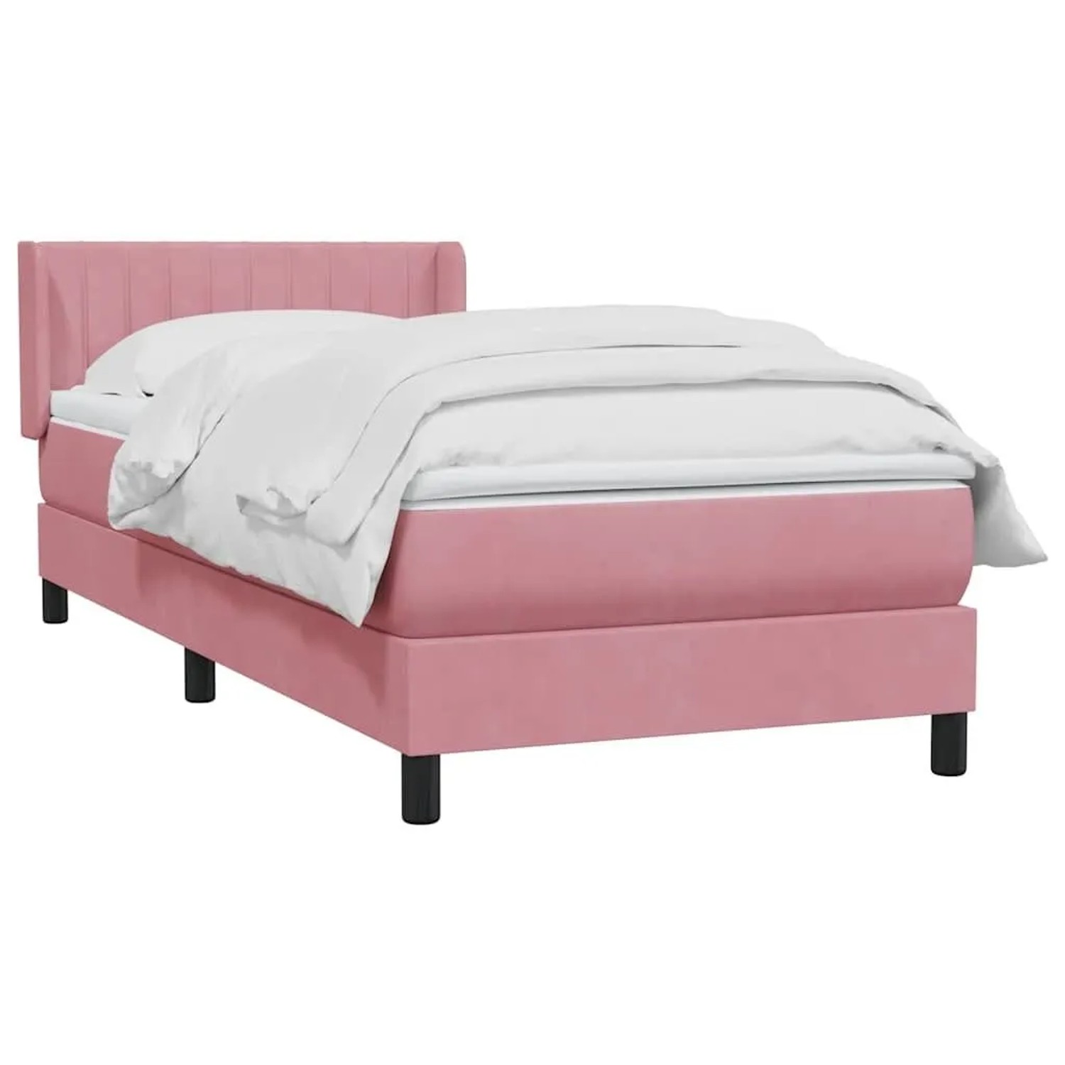 vidaXL Boxspringbett mit Matratze Rosa 100x220 cm Samt 3318320 günstig online kaufen