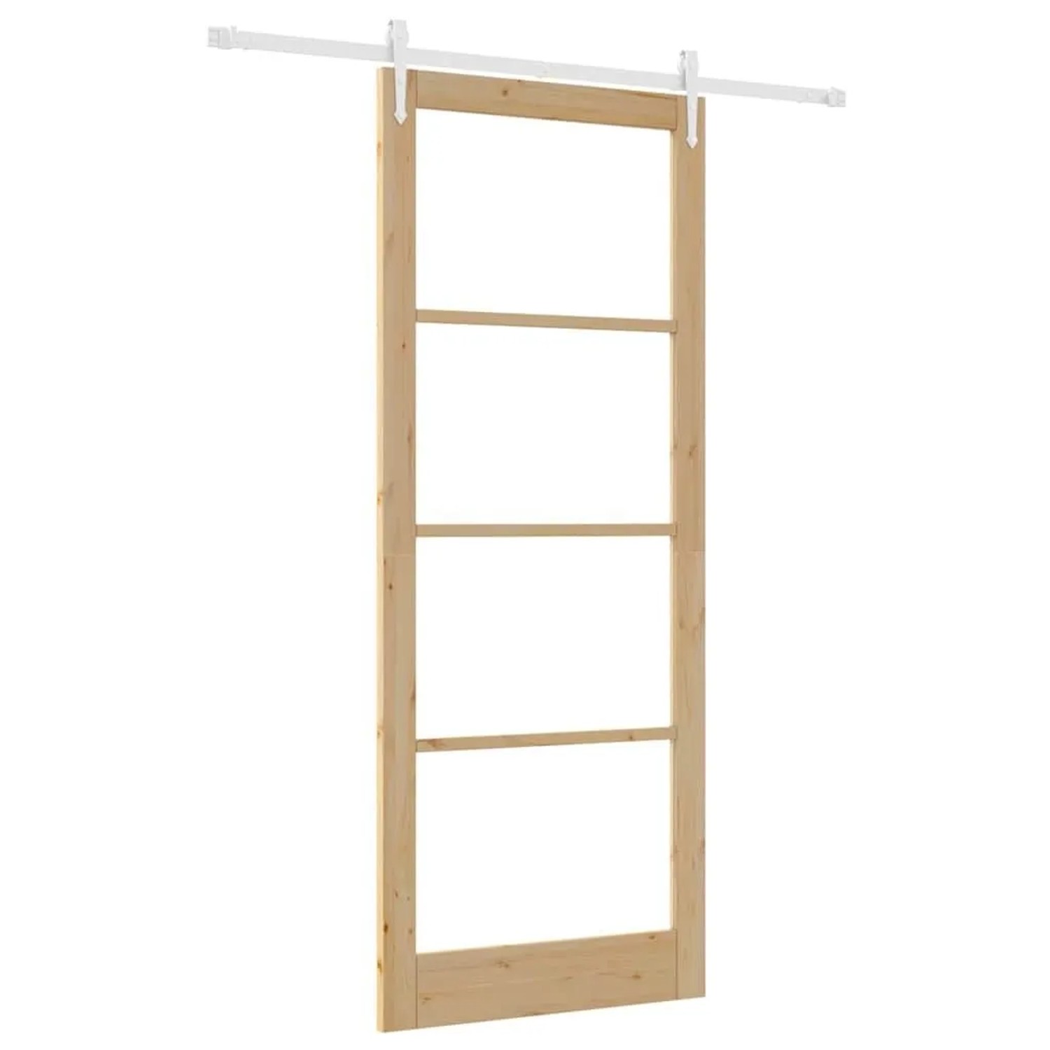 vidaXL Schiebetür Natur 93 x 232 cm Massivholz Kiefer und Glas 3332375
