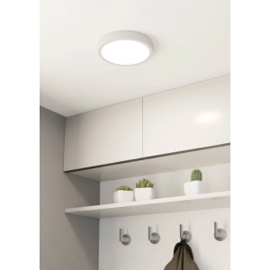Weiße LED-Deckenleuchte Eglo Fueva 5, Ø 21cm, warmweißes Licht, modernes Design.