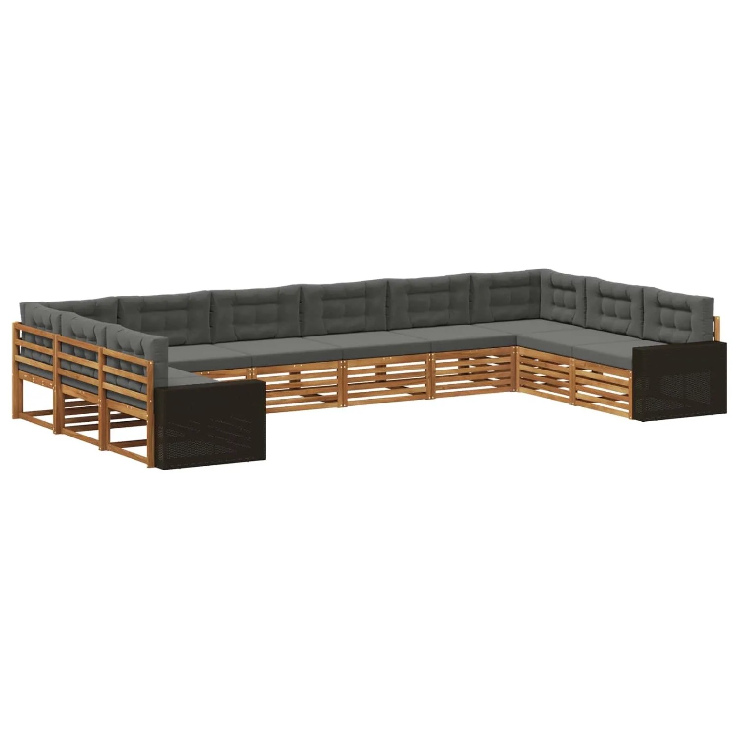 vidaXL Sofagarnituren mit Kissen 10 Stk Massivholz Akazie 3383905