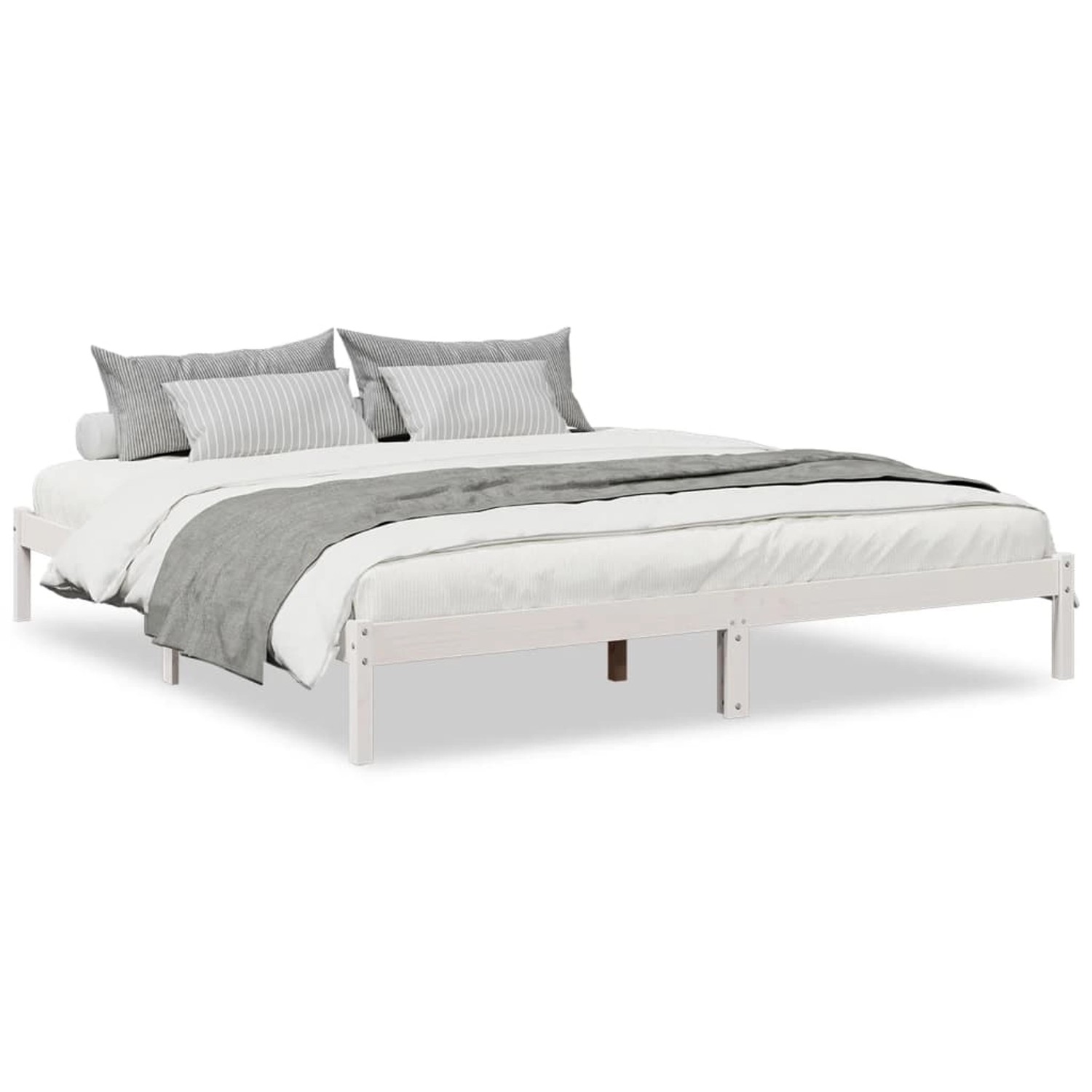 vidaXL Massivholzbett Extra Lang ohne Matratze Weiß 180x220 Kieferholz 8524 günstig online kaufen