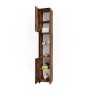 Vicco Badschrank Kiko Eiche Rustikal, 30x190 cm, mit offenen Fächern und zwei Türen. Badregal für mehr Stauraum.