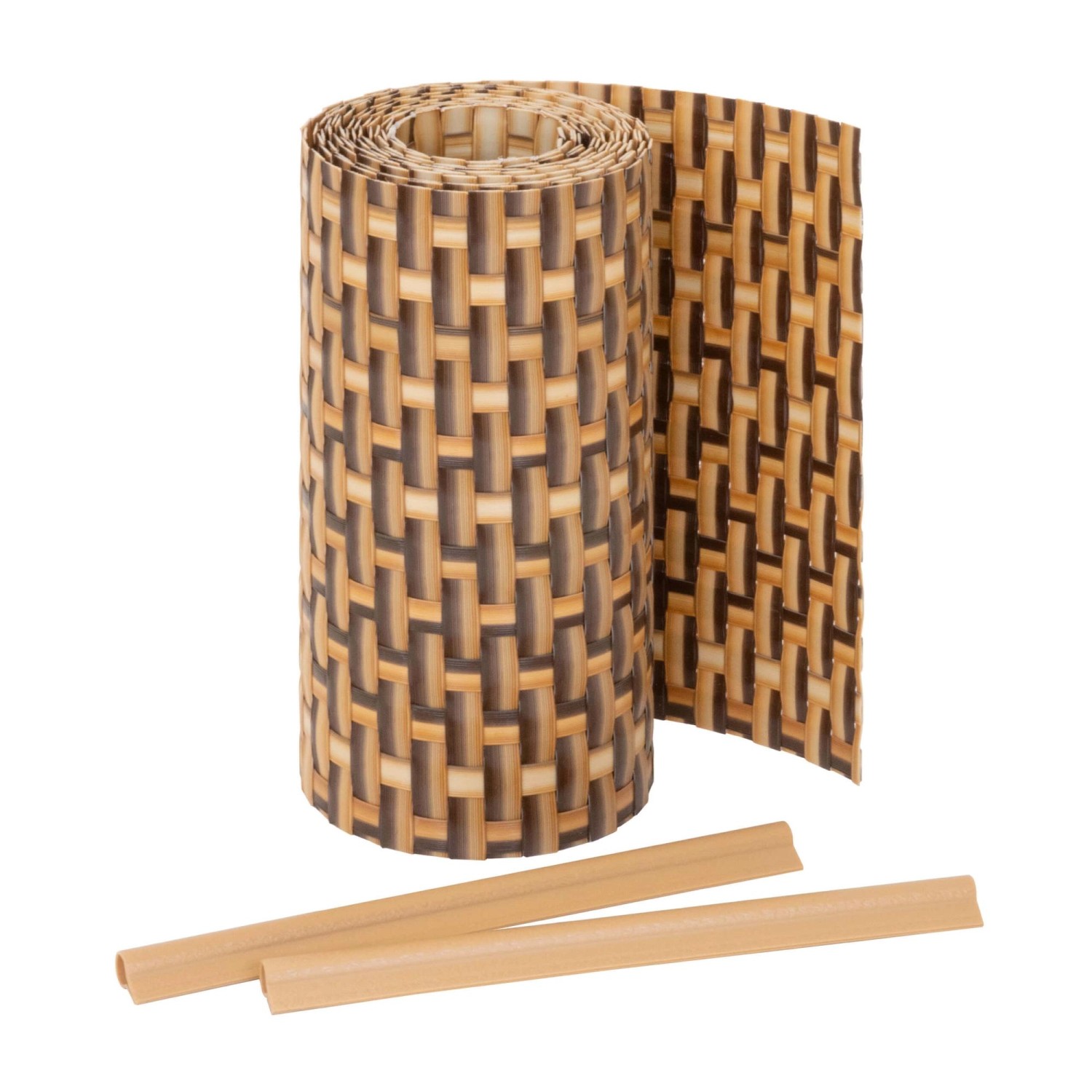 Jardinion Sichtschutzstreifen 250cm x 19cm x 2,4mm Hellbraun inkl. Clips günstig online kaufen
