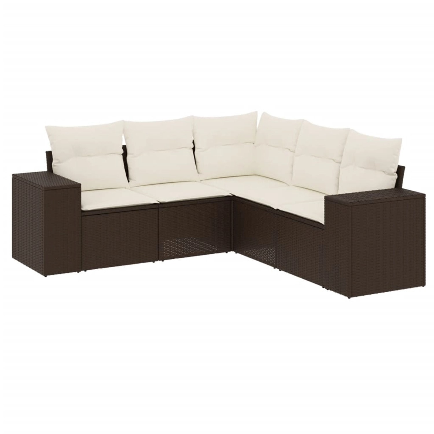 vidaXL 5-Tlg Garten-Sofagarnitur mit Kissen Braun Poly Rattan 3222552 günstig online kaufen