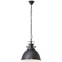Schwarze Brilliant Pendelleuchte Jesper, Ø 38 cm, im Industrie-Stil für Esszimmer & Wohnraum.