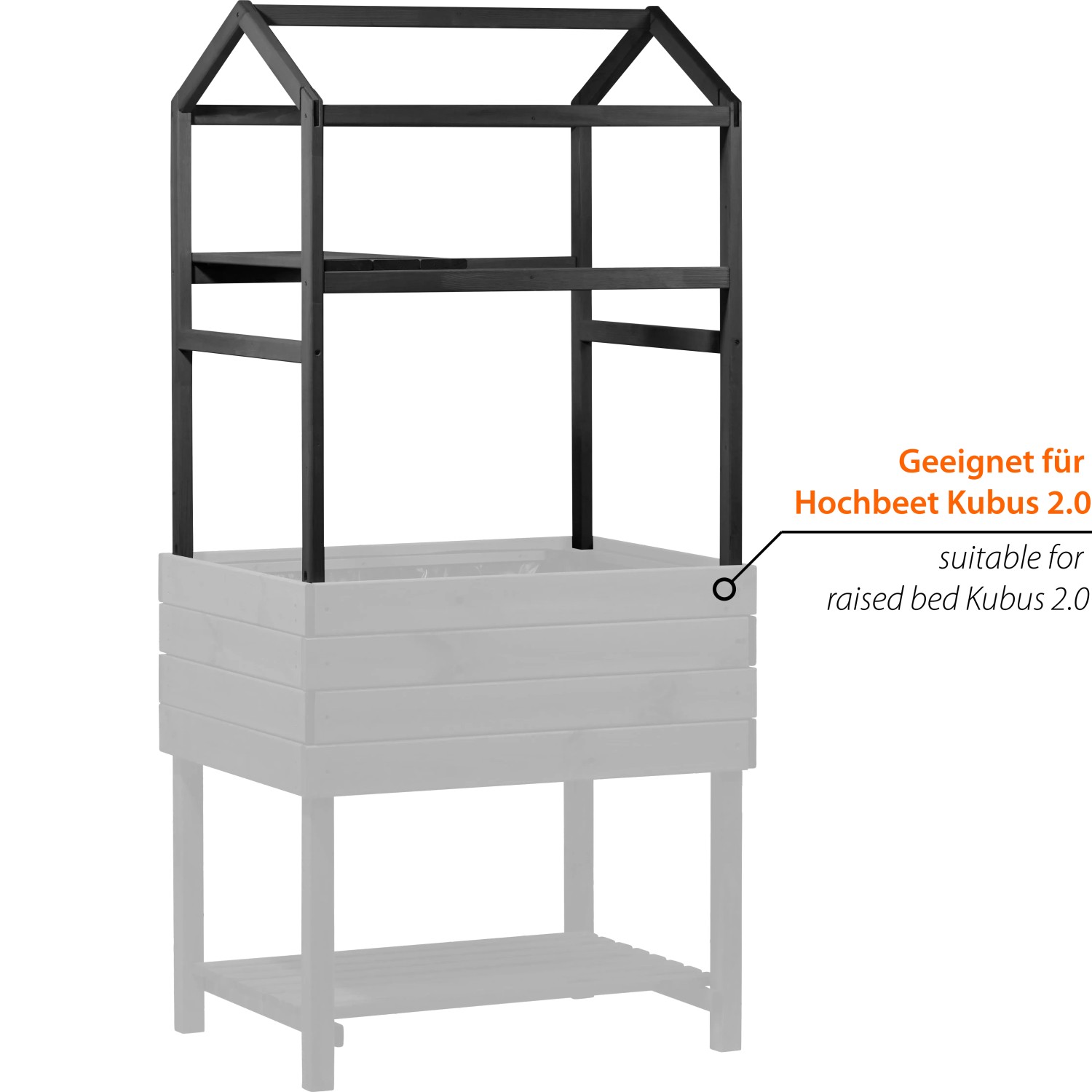 Dobar Pflanzturm-Aufsatz Magic Kubus 2.0, anthrazit, für Holz-Hochbeet Kubus 2.0.