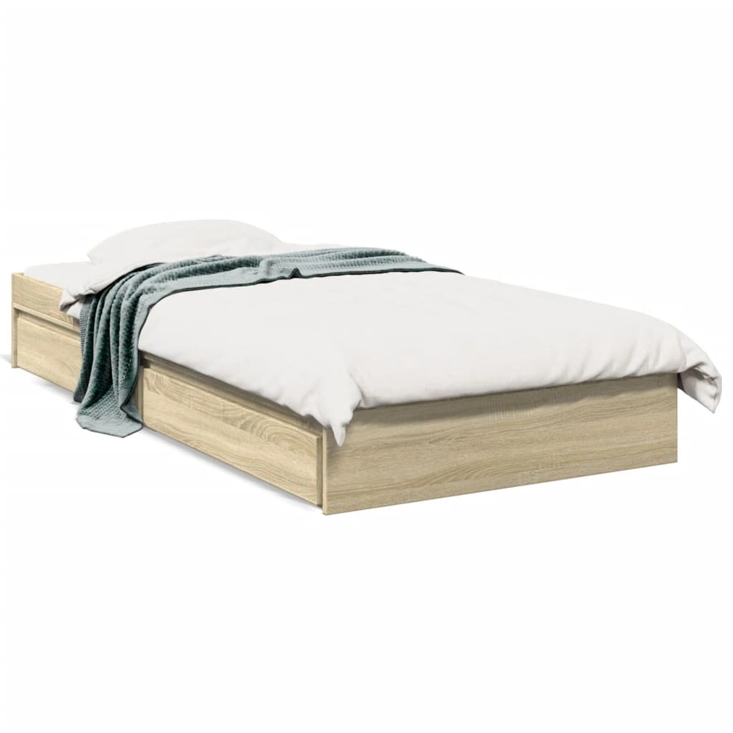 vidaXL Bettgestell mit Schubladen Sonoma-Eiche 100x200cm Holzwerkstoff Mode günstig online kaufen