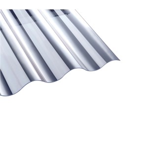 Glasklare T&J PVC-Lichtplatte Welle 8, ideal für lichtdurchlässige Kunststoffbedachung.
