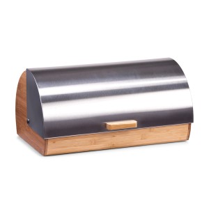 Zeller Brotkasten aus Bambus und Edelstahl, ein Küchenhelfer für die Aufbewahrung von Brot.